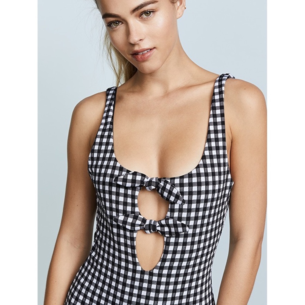 mara hoffman // maven gingham front tie swimsuit - Picture 5 of 7